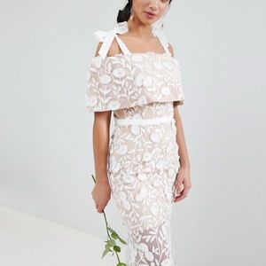 Jarlo Petite All Over Embroidered Lace Maxi